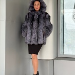 Шуба из чернобурой лисы с капюшоном, Самара